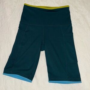 Cotopaxi Mari Teal and Yellow Women's Bike Shorts